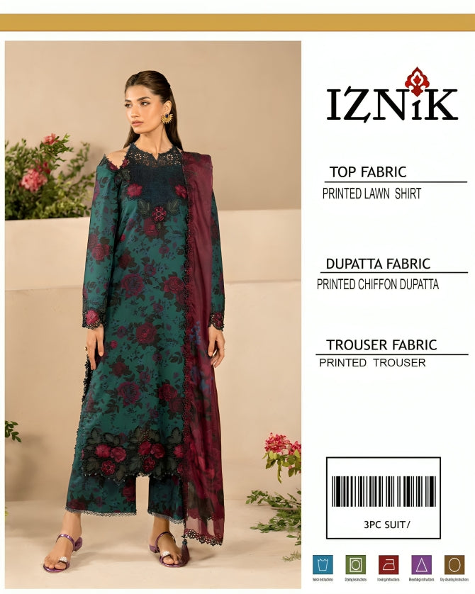 IZNIK Printed Lawn 3-Piece| Summer 2025