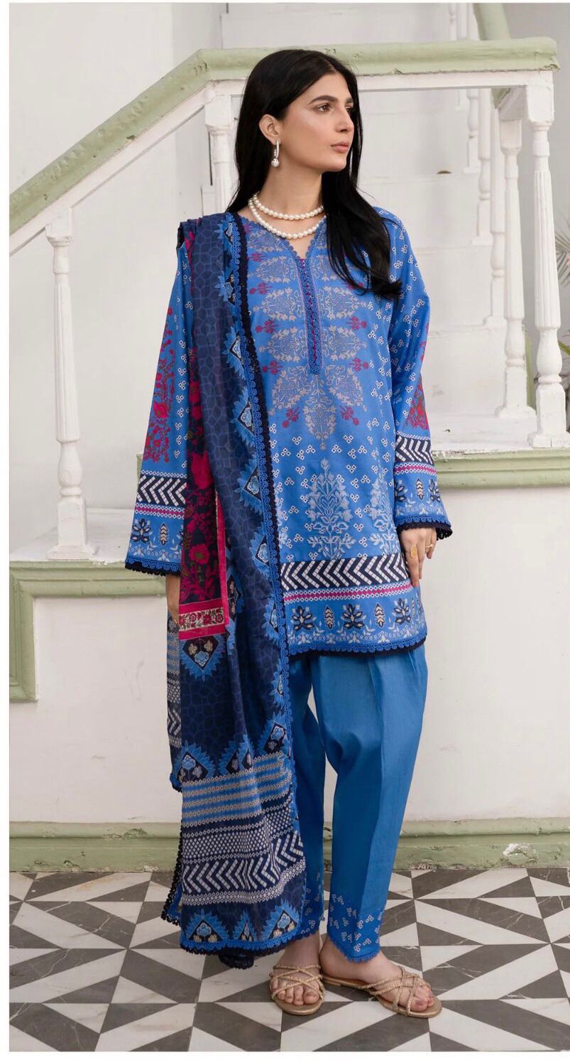 Firdos | 3PC Unstitched Lawn Suit โ Signature Elegance