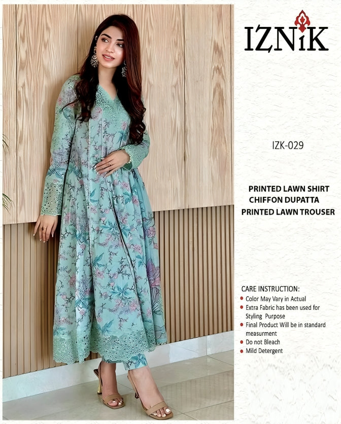 IZNIK Printed Lawn 3-Piece| Summer 2025-EIV
