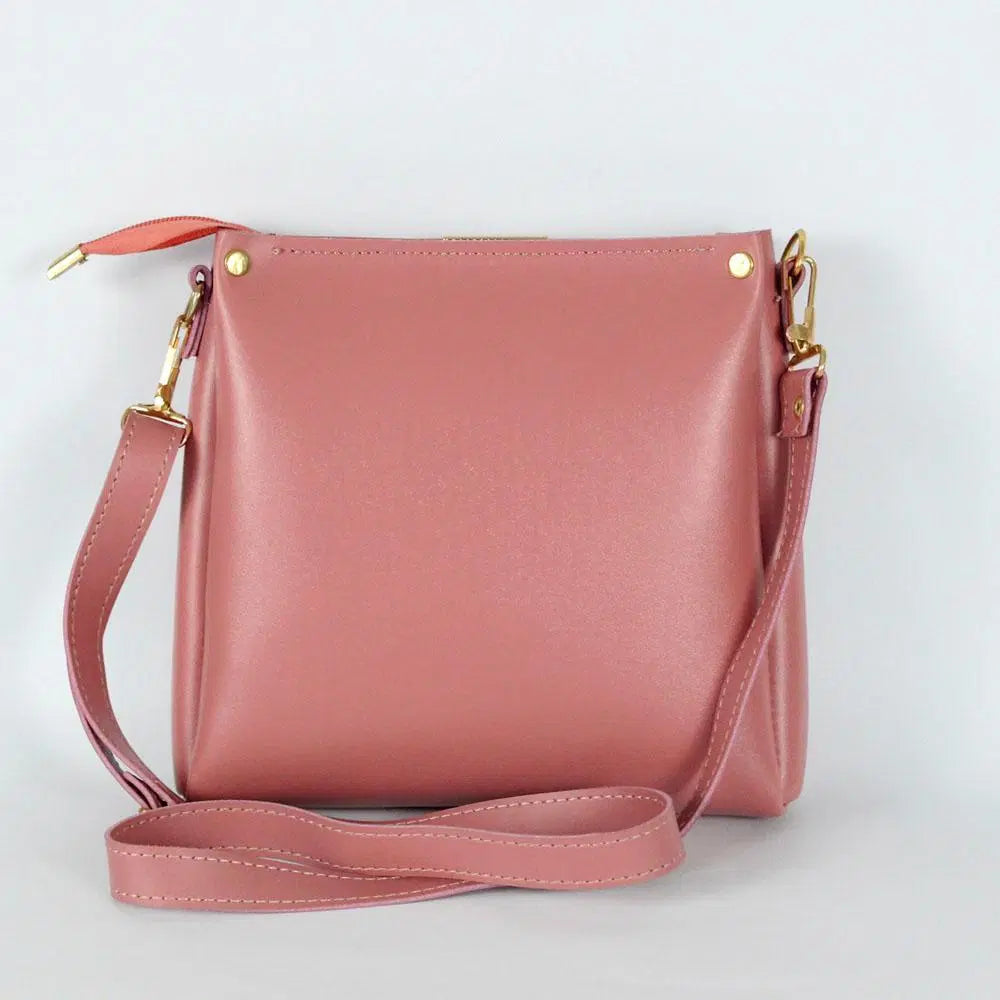 Girl's Elegant Rexine Plain Hand Bag