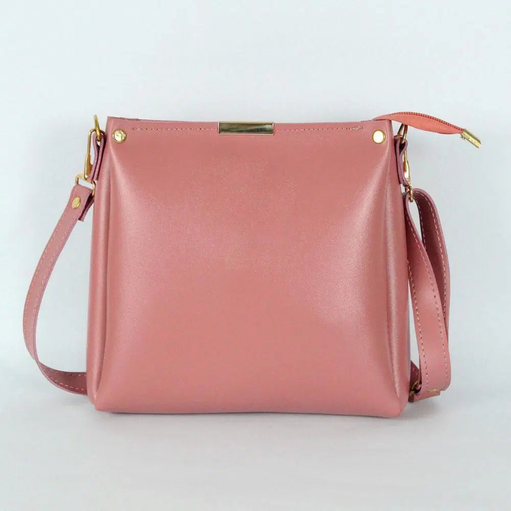 Girl's Elegant Rexine Plain Hand Bag
