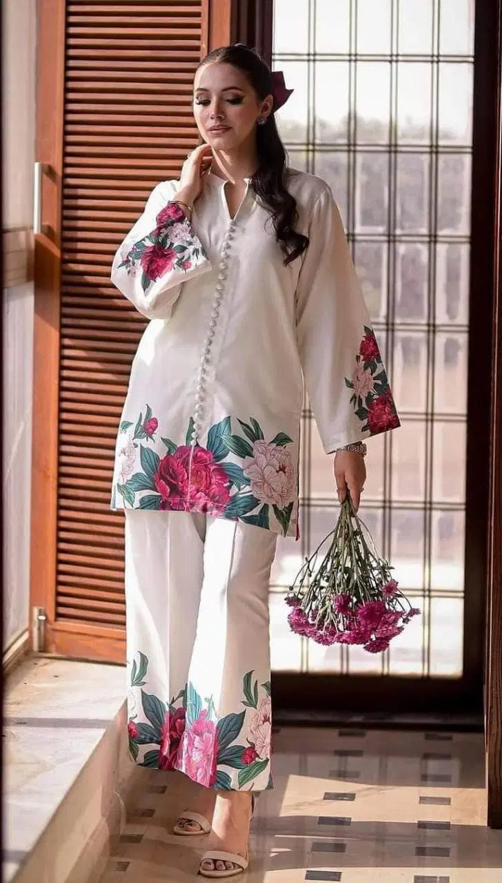 Elegant Women's Stitched Khaddar Shirt and Trouser Set with Digital Print