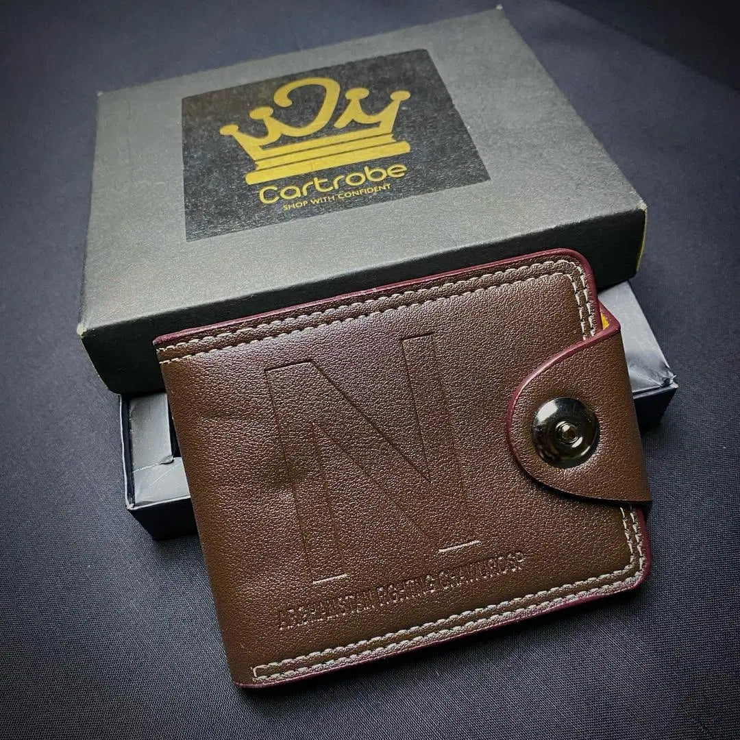 Men's PU Leather Bi-Fold Wallet – Plain Design