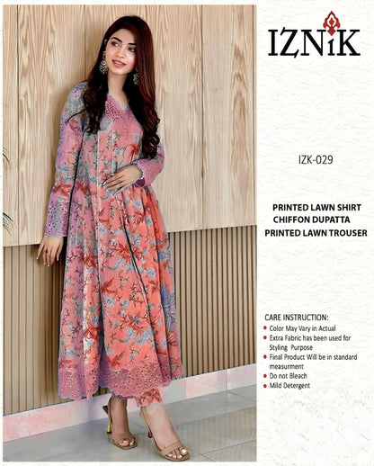 IZNIK Printed Lawn 3-Piece| Summer 2025-EVI