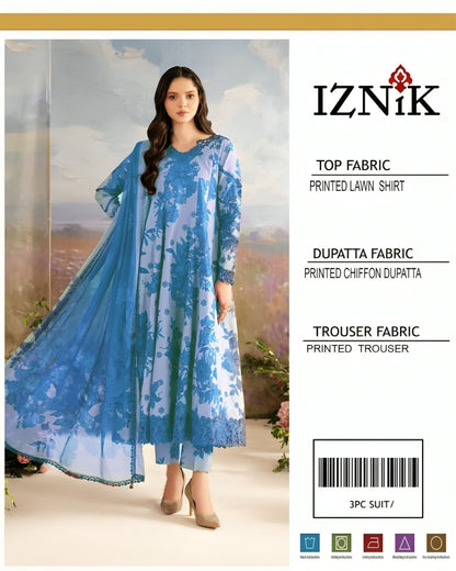 IZNIK Printed Lawn 3-Piece| Summer 2025-eI