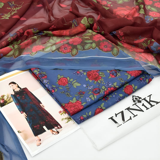 IZNIK Printed Lawn 3-Piece| Summer 2025-EIII