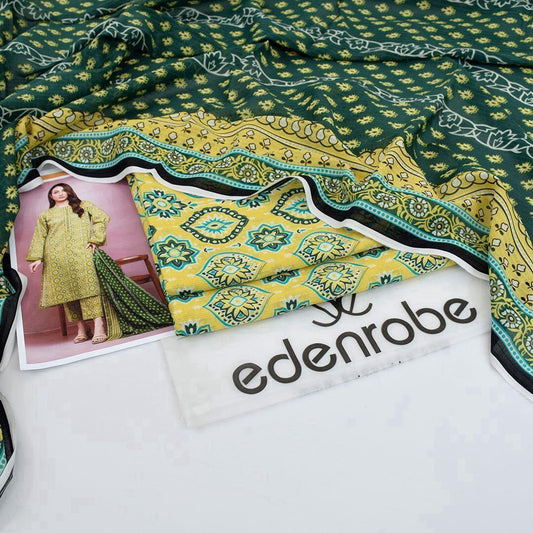 Edenrobe 3PC Unstitched Lawn Suit