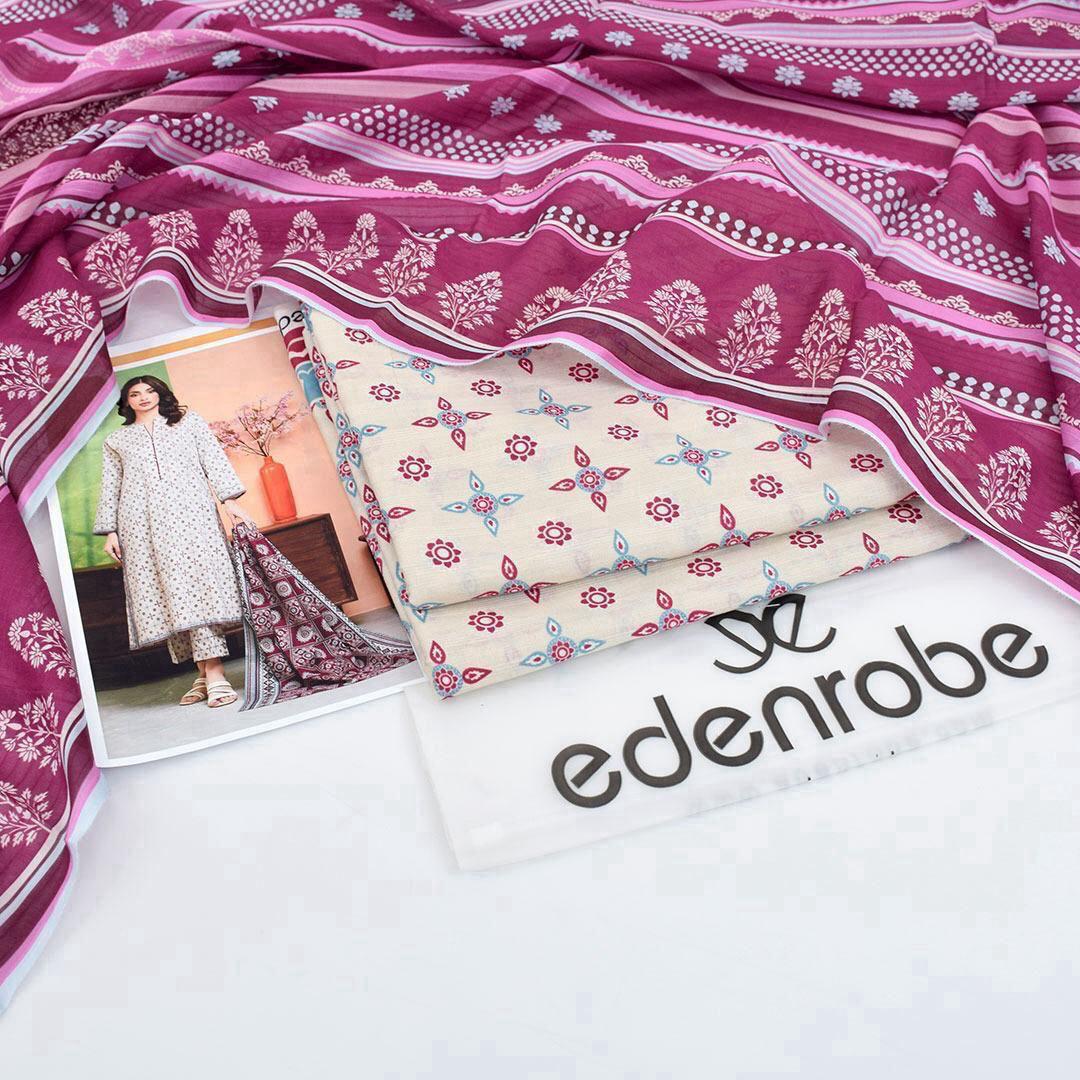 Edenrobe 3PC Unstitched Lawn Suit