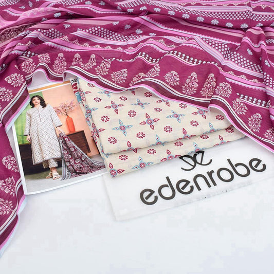 Edenrobe 3PC Unstitched Lawn Suit