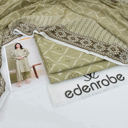 Edenrobe 3PC Unstitched Lawn Suit