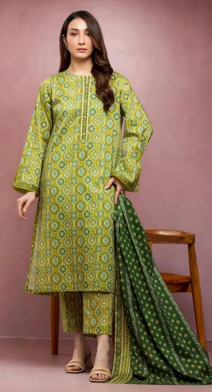 Edenrobe 3PC Unstitched Lawn Suit