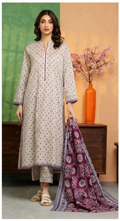 Edenrobe 3PC Unstitched Lawn Suit