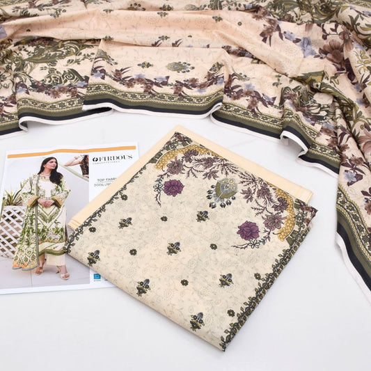 Firdous | 3PC Unstitched Lawn Suit