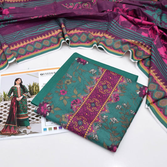Firdous | 3PC Unstitched Lawn Suit