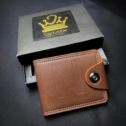 Men's PU Leather Bi-Fold Wallet – Plain Design