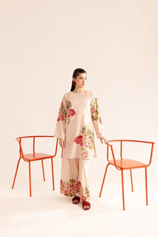 Stylish Women's Stitched Shirt And Trouser Set - 2 Pcs Printed Cotton Ensemble