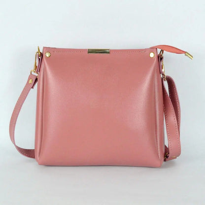 Girl's  Elegant Rexine Plain Hand Bag