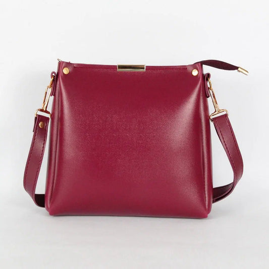 Girl's  Elegant  Rexine Plain Hand Bag