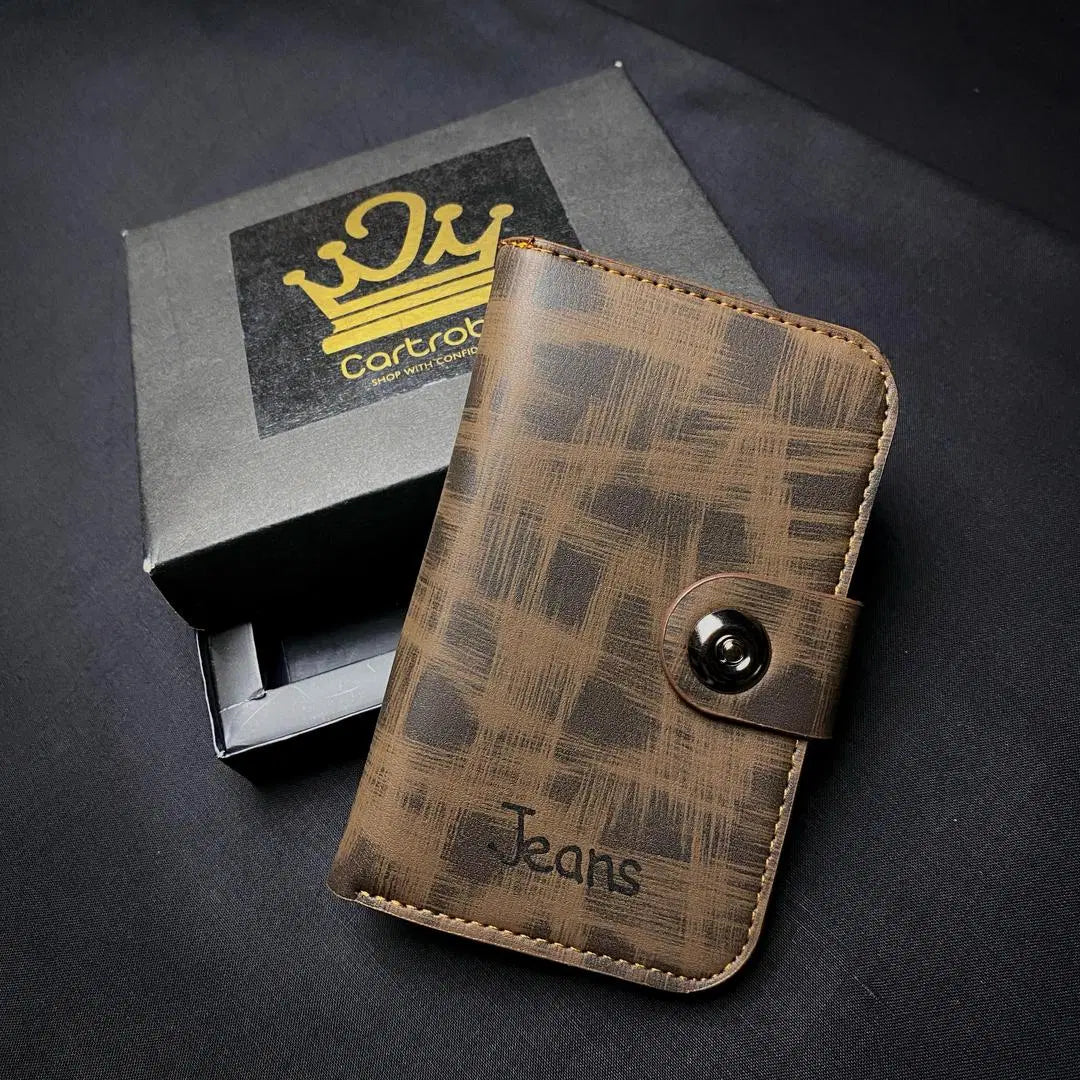 Unisex Textured PU Leather Tri-Fold Wallet