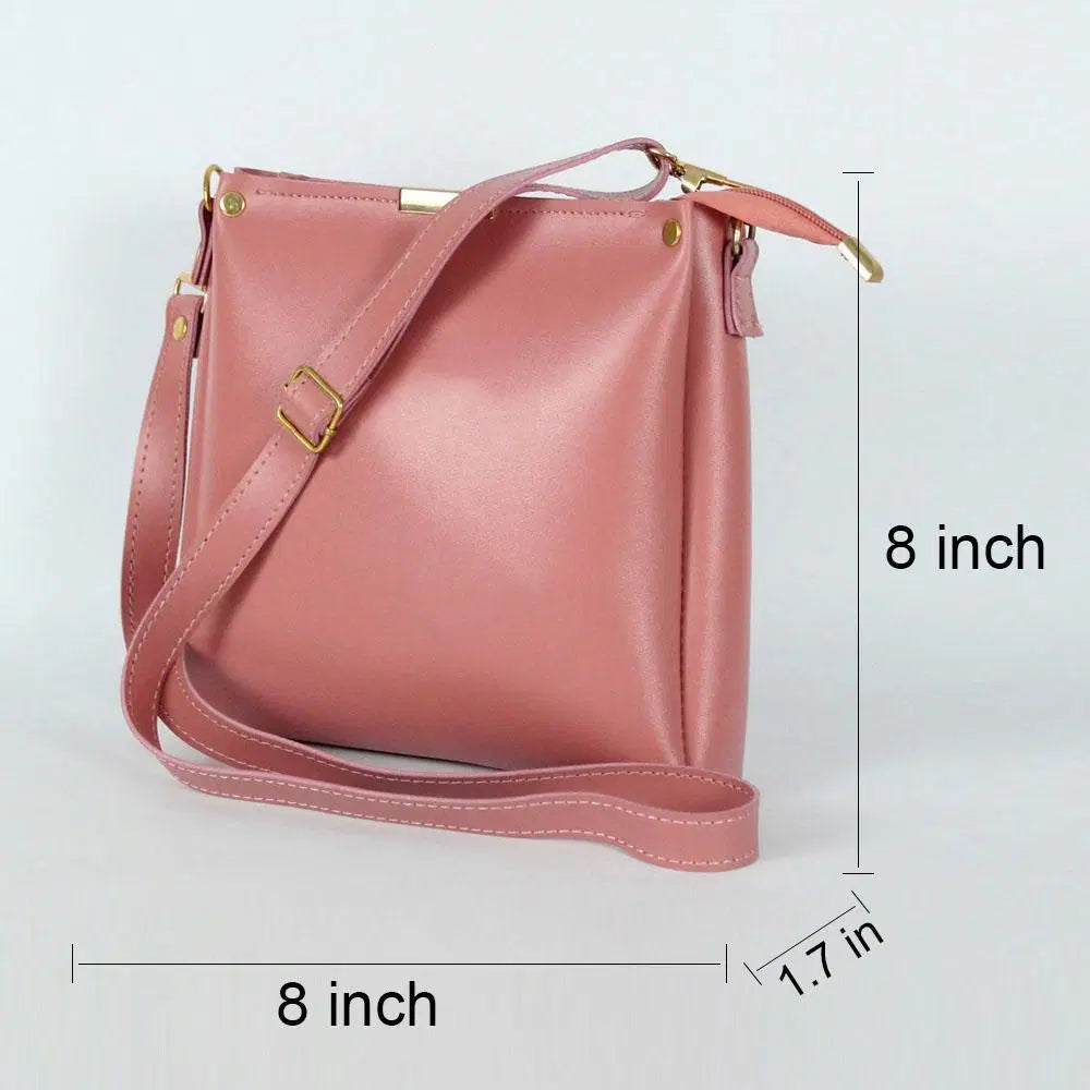 Girl's  Elegant  Rexine Plain Hand Bag