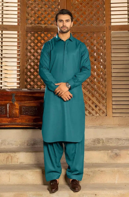 Blue Soft Cotton Suit – Unstitched (4.5 Meters)