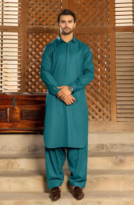 Blue Soft Cotton Suit – Unstitched (4.5 Meters)