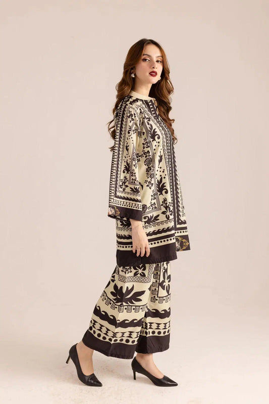 Stylish Women's Stitched Printed Shirt And Trouser Set - 2 Pcs