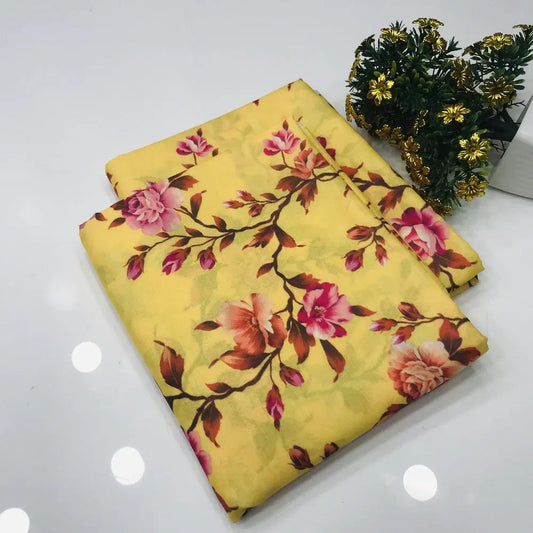 3pc Unstitched Lawn Printed Suit For Women