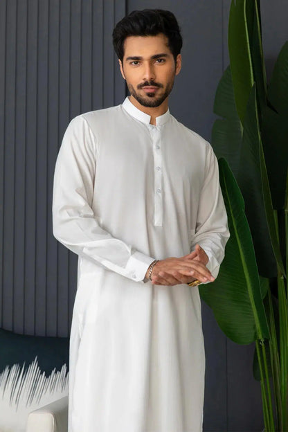 White Wash &amp; Wear Unstitched Suit – 4 Meters