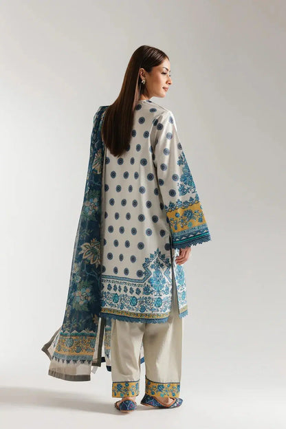 3Piece Printed Lawn Suit with Dobby Dupatta