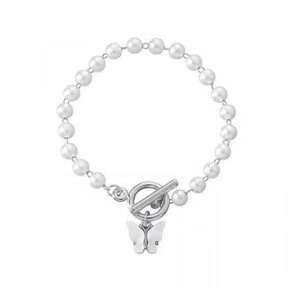 Trendy Butterfly Design Pearl Bracelet