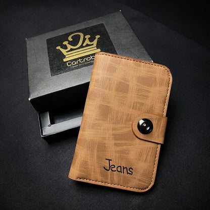 Unisex Textured PU Leather Tri-Fold Wallet