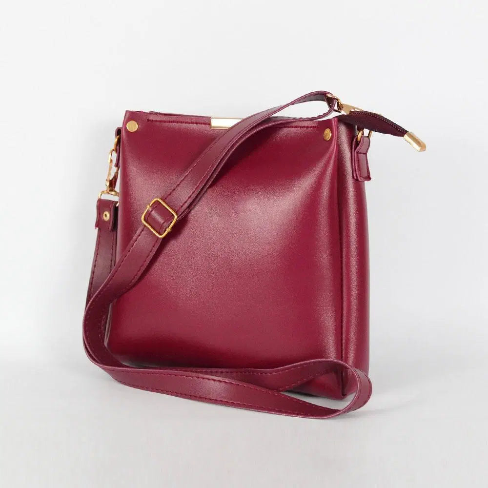 Girl's  Elegant  Rexine Plain Hand Bag