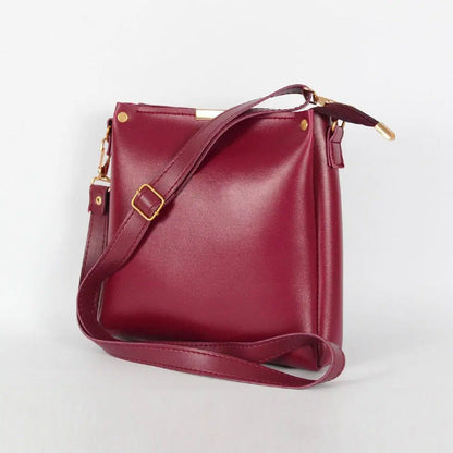 Girl's  Elegant  Rexine Plain Hand Bag