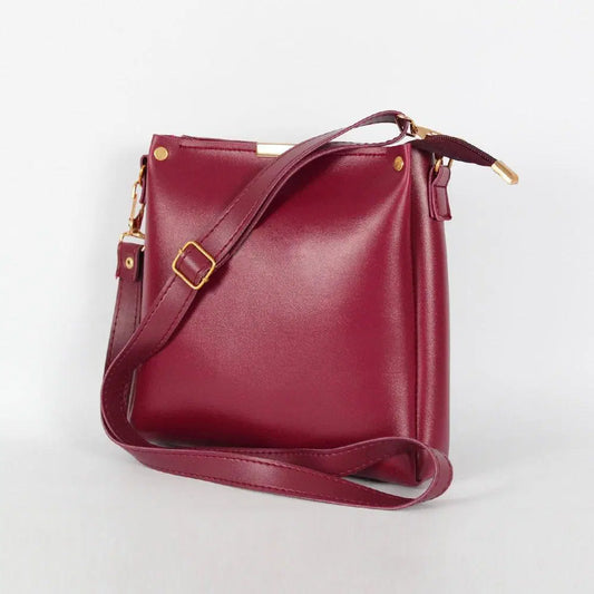 Girl's  Elegant  Rexine Plain Hand Bag
