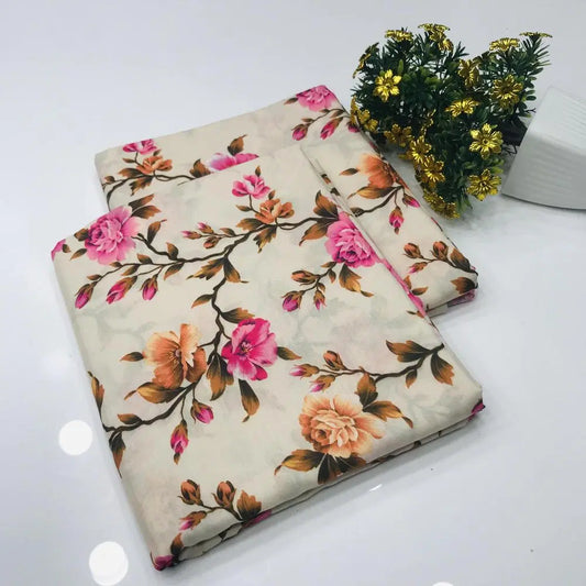 3pc Unstitched Lawn Printed Suit For Women
