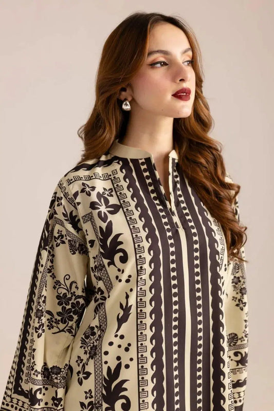 Stylish Women's Stitched Printed Shirt And Trouser Set - 2 Pcs