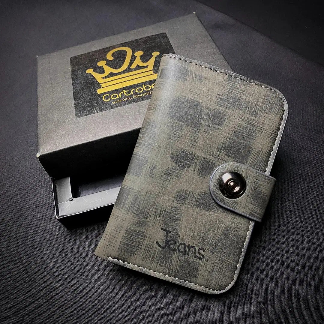 Unisex Textured PU Leather Tri-Fold Wallet