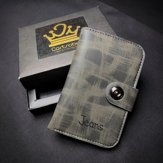 Unisex Textured PU Leather Tri-Fold Wallet