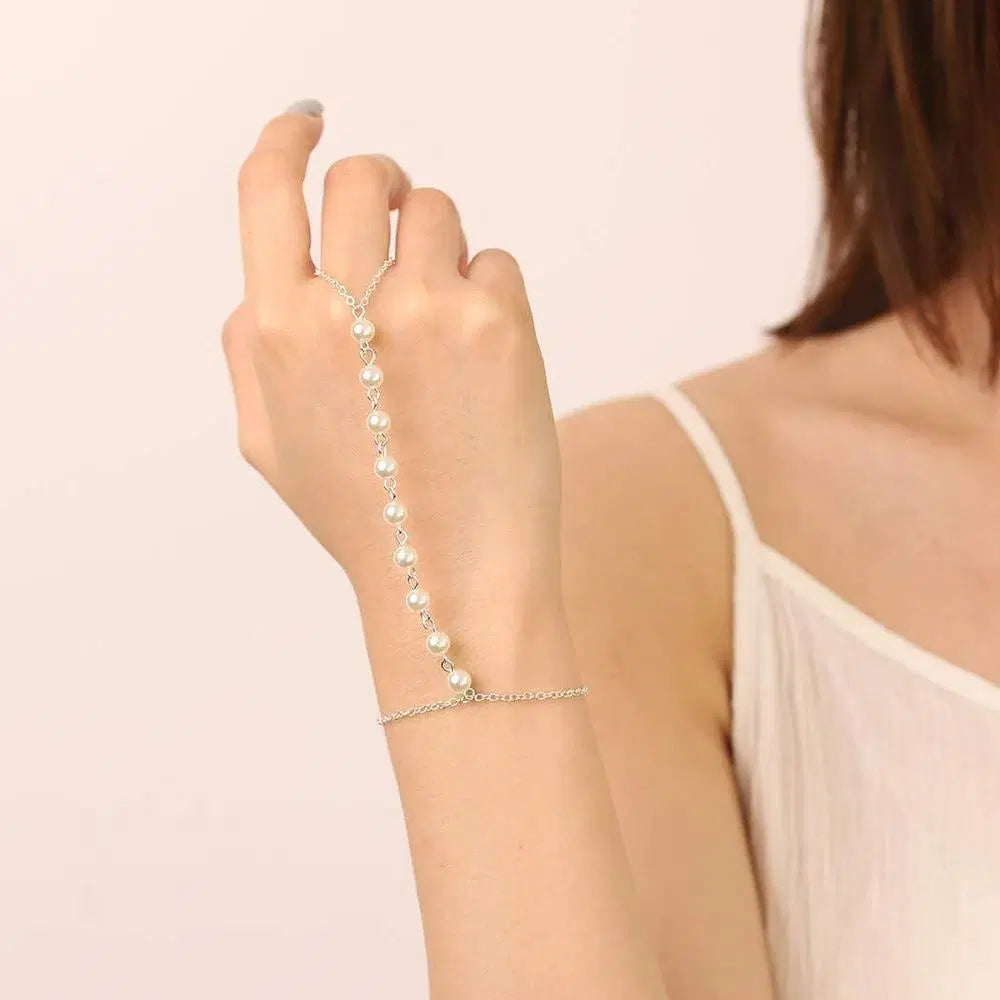 Silver Pearl Adjustable Bracelet