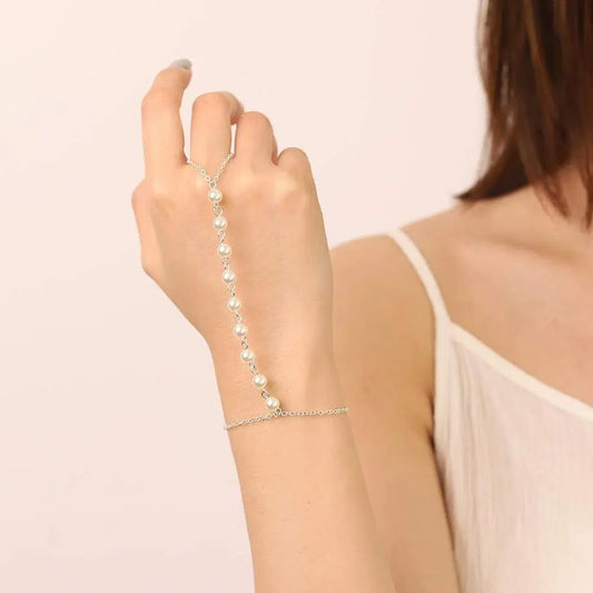 Silver Pearl Adjustable Bracelet