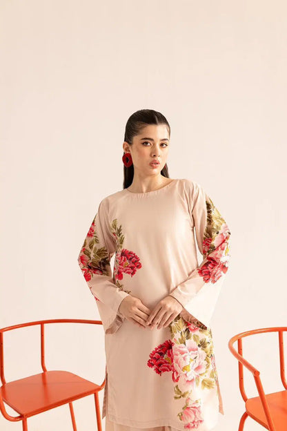 Stylish Women's Stitched Shirt And Trouser Set - 2 Pcs Printed Cotton Ensemble