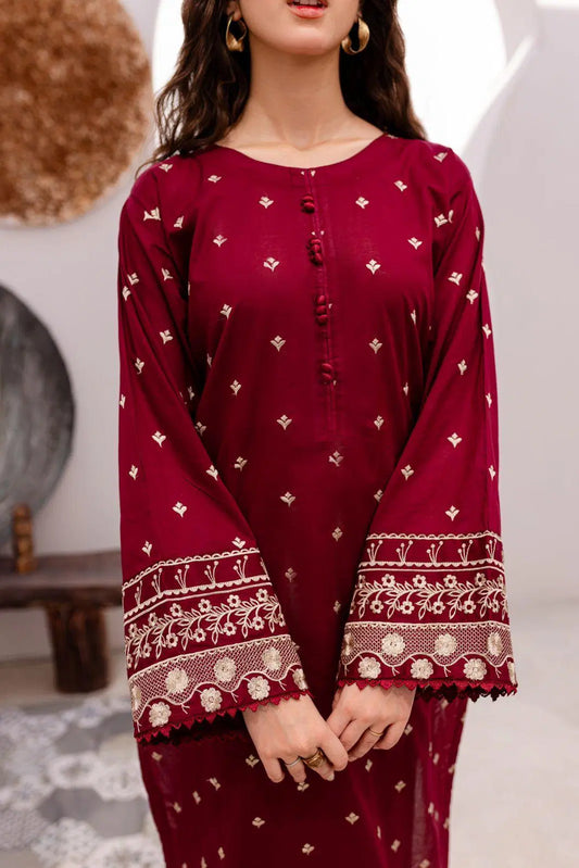 2 Piece Embroidered Lawn Suit (Shirt & Trouser)