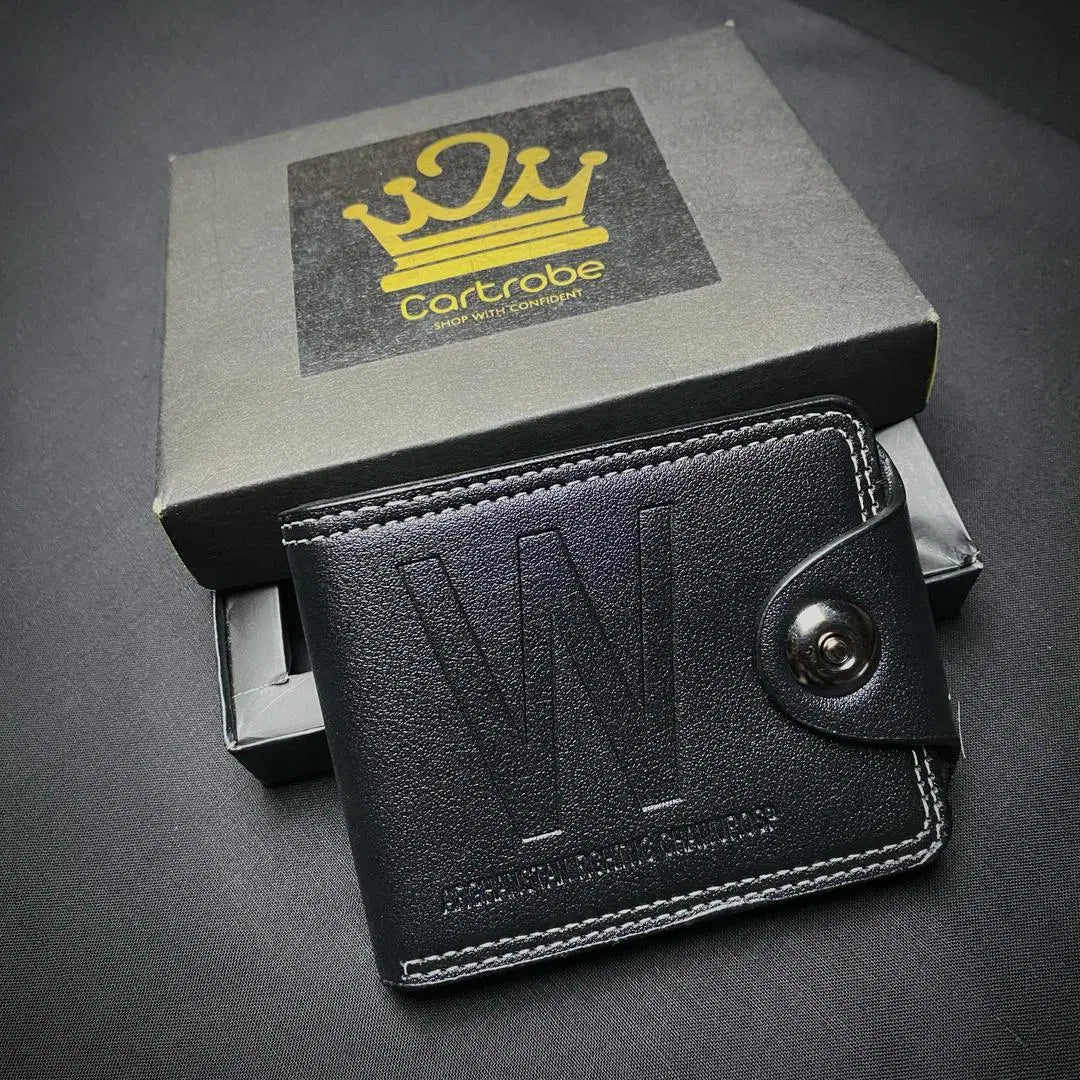 Men's PU Leather Bi-Fold Wallet – Plain Design