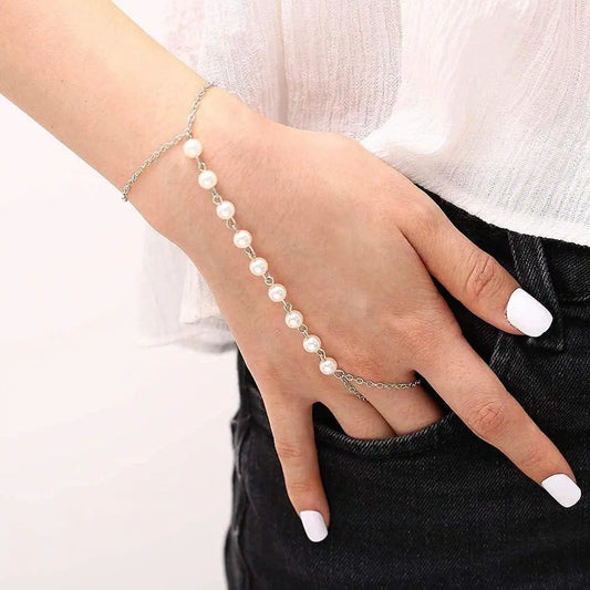 Silver Pearl Adjustable Bracelet