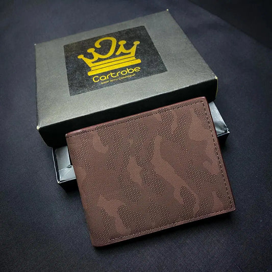 Unisex Textured PU Leather Bi-Fold Wallet