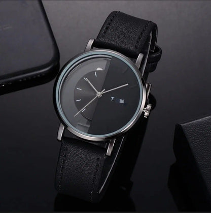 Men's Leather Strap Analogue Watch – Multiple Colors