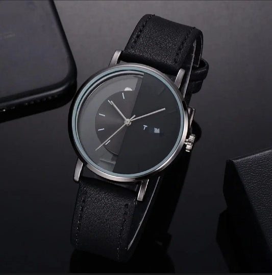 Men's Leather Strap Analogue Watch – Multiple Colors