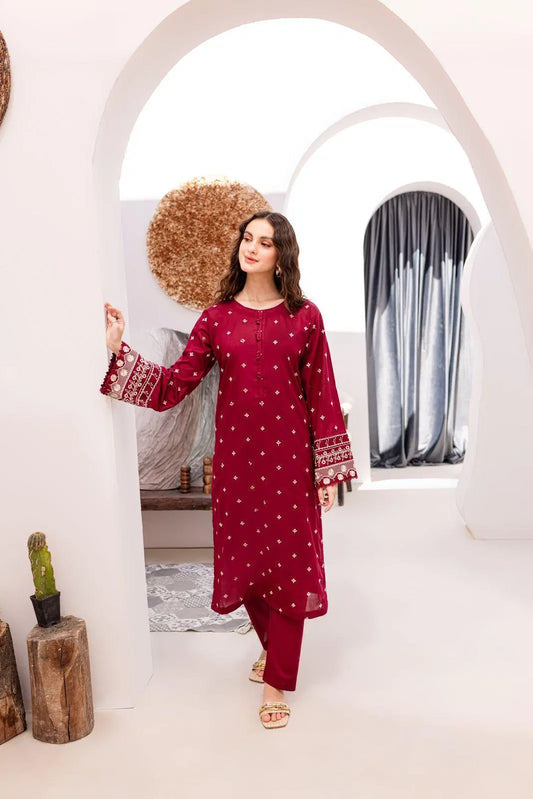 2 Piece Embroidered Lawn Suit (Shirt & Trouser)