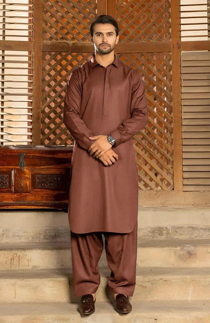 Brown Soft Cotton Suit – Unstitched (4.5 Meters)